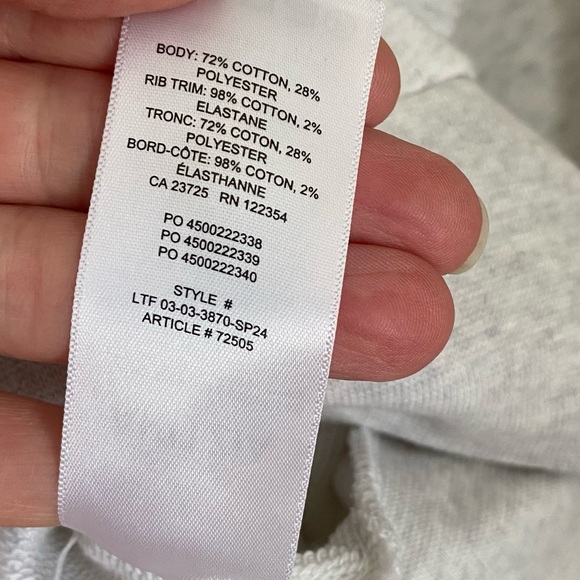 Aritzia TNA Perkins Cropped Sweatshirt Heather Grey Size Small Dolman Sleeves - Picture 7 of 10